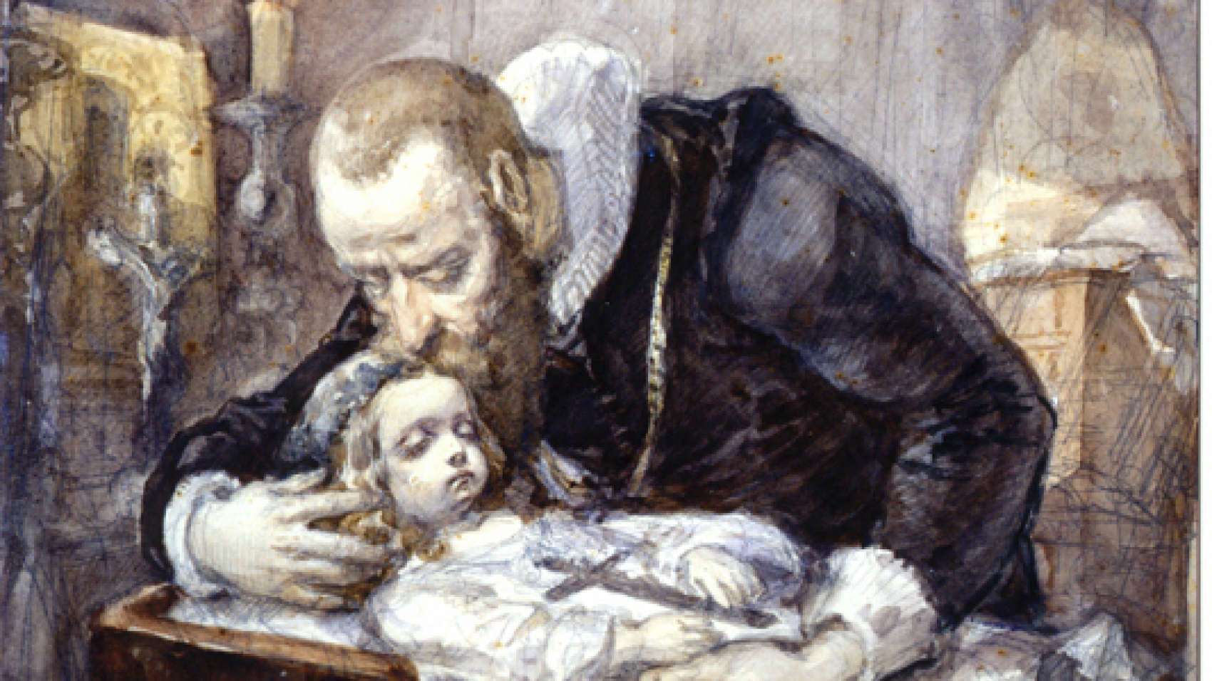 Father and child lament