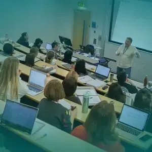 Image of Jasper Knecht teaching GradDip classroom