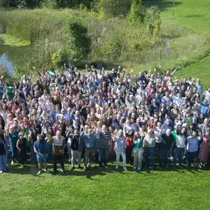 Image from above of all WTC people