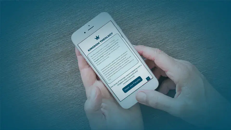 Phone with Kingdom Theology text box - contact page