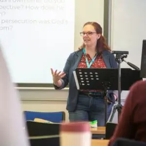 Amy Brown Hughes lecturing