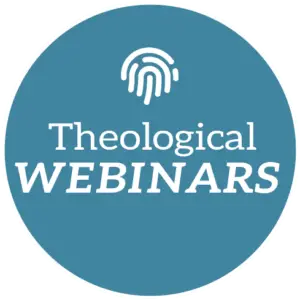 Theological Webinars logo with thumbprint icon
