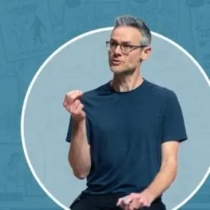 Tim Mackie teaching image with BibleProject backdrop