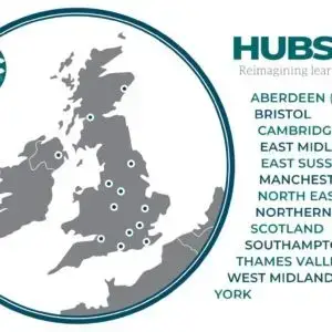 Map of WTC UK Hub Locations (13 Hubs)