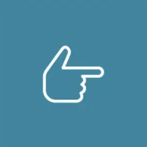Hand pointing to the right icon