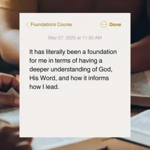 Foundations Live Course testimony text