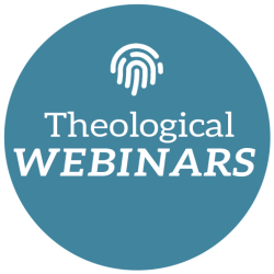 Theological Webinars logo with thumbprint icon